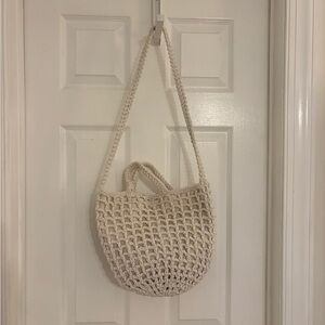 Madewell Cream Crochet Shoulder Bag